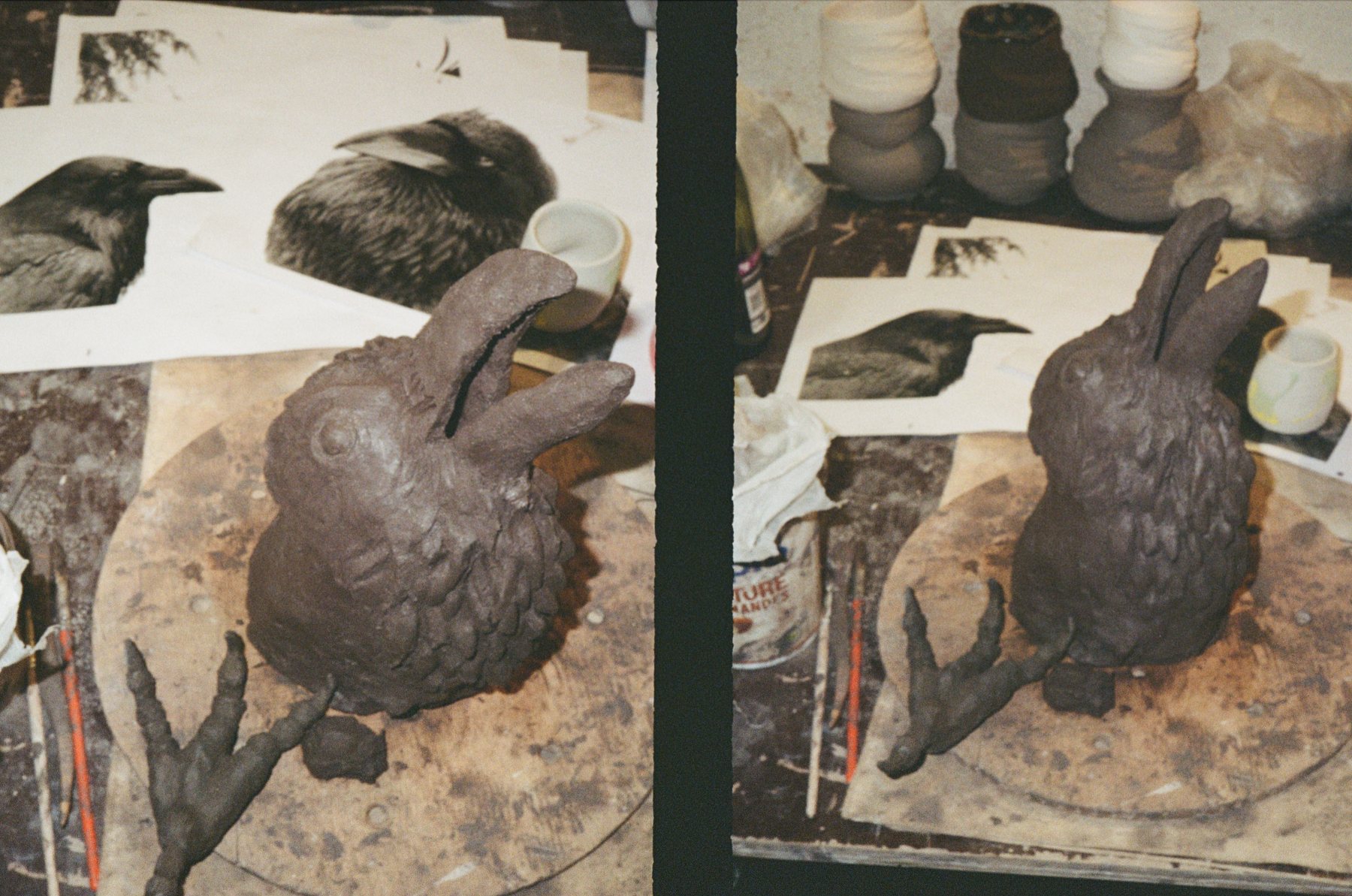 Raven heads in progress